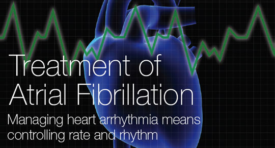 Treatment of Atrial Fibrillation Managing heart arrhythmia means controlling rate and rhythm 